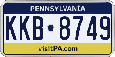 PA license plate KKB8749