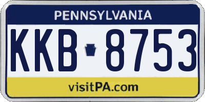 PA license plate KKB8753