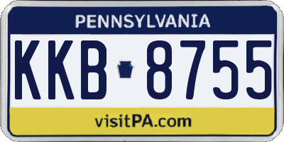 PA license plate KKB8755
