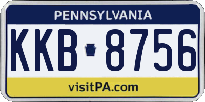 PA license plate KKB8756