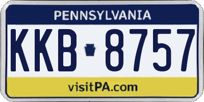PA license plate KKB8757