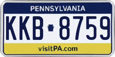 PA license plate KKB8759