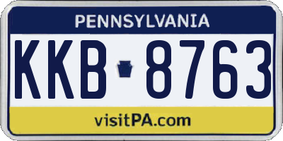 PA license plate KKB8763
