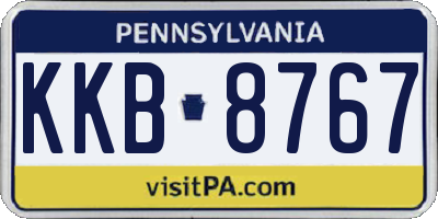 PA license plate KKB8767