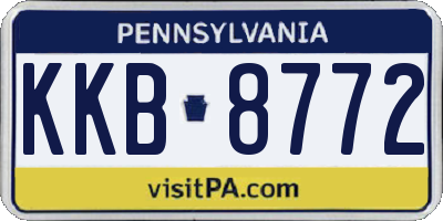 PA license plate KKB8772