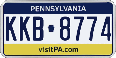 PA license plate KKB8774