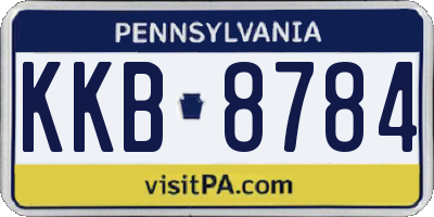 PA license plate KKB8784