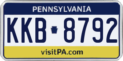 PA license plate KKB8792