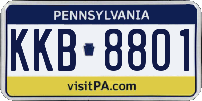 PA license plate KKB8801
