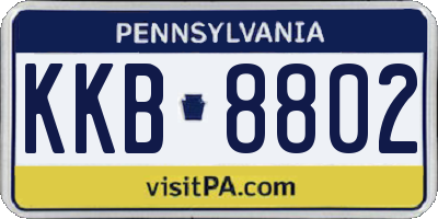 PA license plate KKB8802