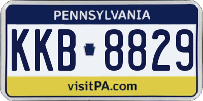 PA license plate KKB8829