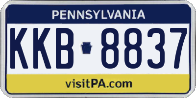 PA license plate KKB8837