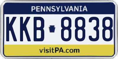 PA license plate KKB8838
