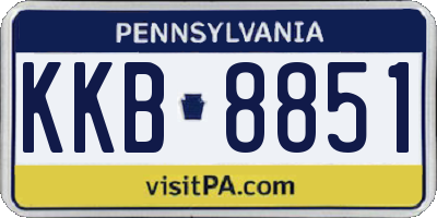 PA license plate KKB8851