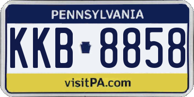 PA license plate KKB8858