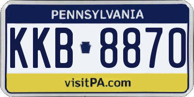 PA license plate KKB8870