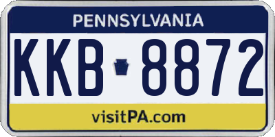 PA license plate KKB8872