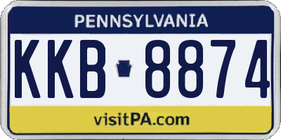 PA license plate KKB8874