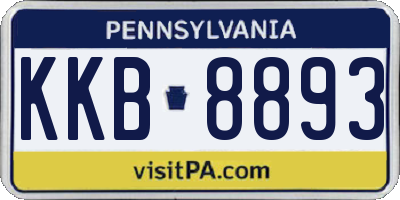 PA license plate KKB8893