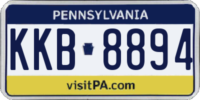 PA license plate KKB8894