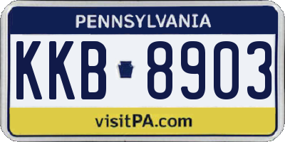 PA license plate KKB8903