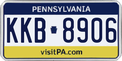 PA license plate KKB8906