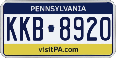 PA license plate KKB8920
