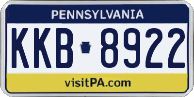 PA license plate KKB8922