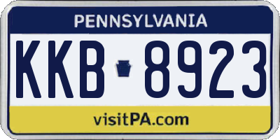 PA license plate KKB8923