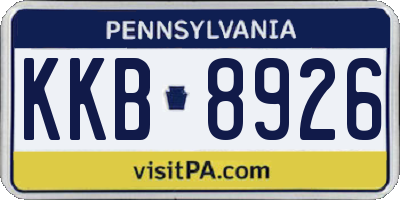 PA license plate KKB8926