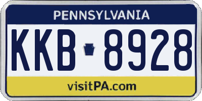 PA license plate KKB8928