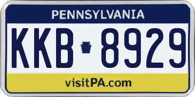 PA license plate KKB8929