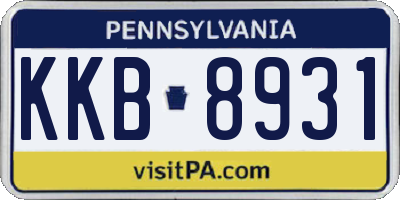 PA license plate KKB8931