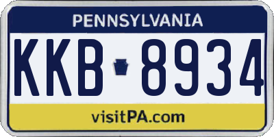 PA license plate KKB8934