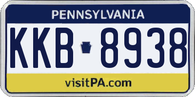 PA license plate KKB8938