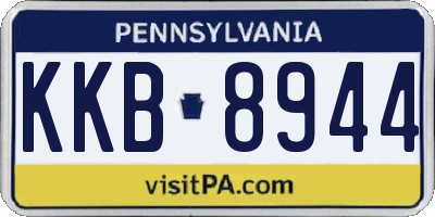 PA license plate KKB8944