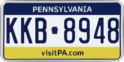 PA license plate KKB8948