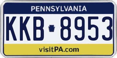 PA license plate KKB8953