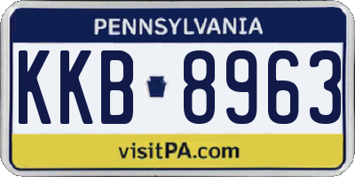 PA license plate KKB8963