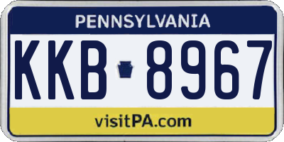 PA license plate KKB8967