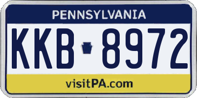 PA license plate KKB8972