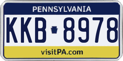 PA license plate KKB8978