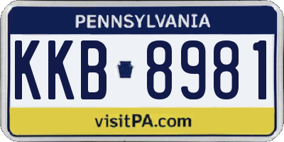 PA license plate KKB8981