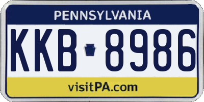 PA license plate KKB8986