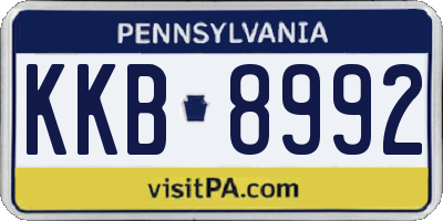 PA license plate KKB8992