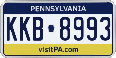 PA license plate KKB8993