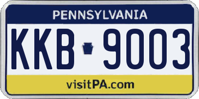 PA license plate KKB9003