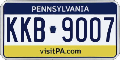 PA license plate KKB9007
