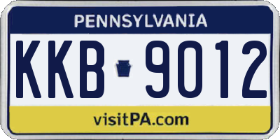 PA license plate KKB9012