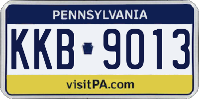 PA license plate KKB9013